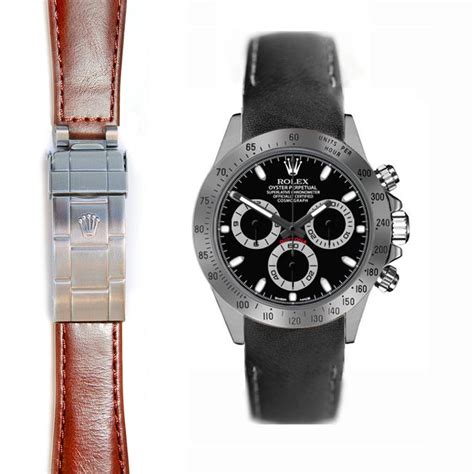 leather watch bands for rolex daytona|rolex watches with custom straps.